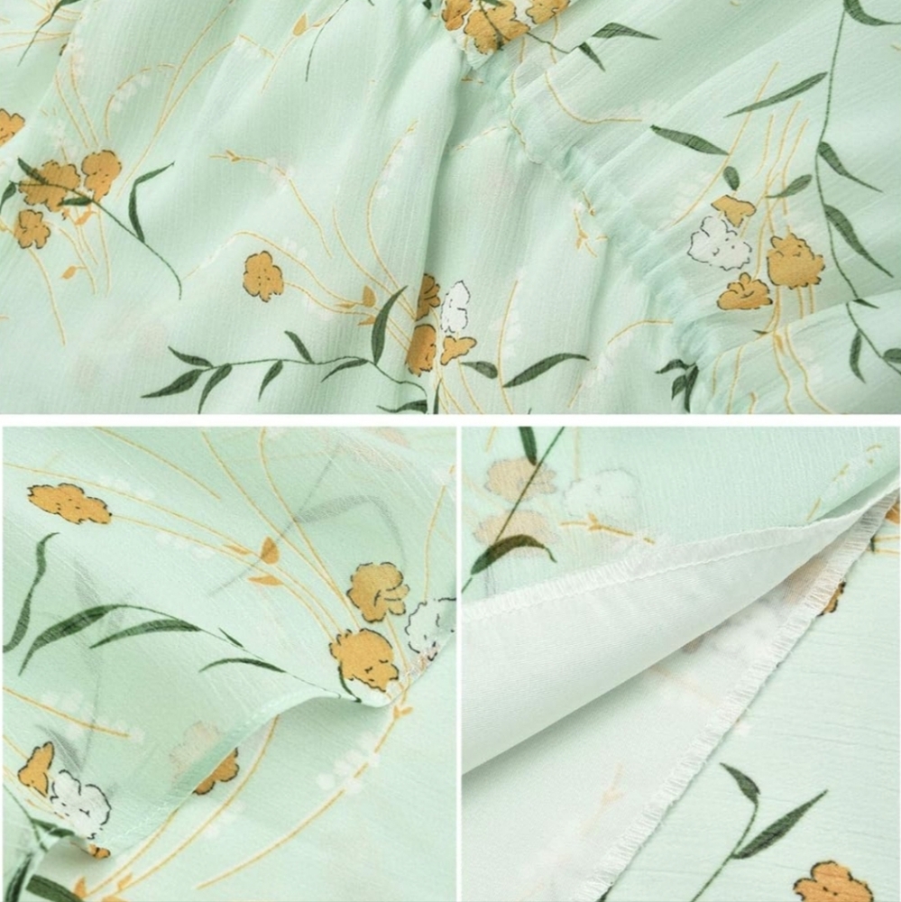 Floral Maxi Dress V Neck High Waist Chiffon Sz S NWT - Picture 4 of 17